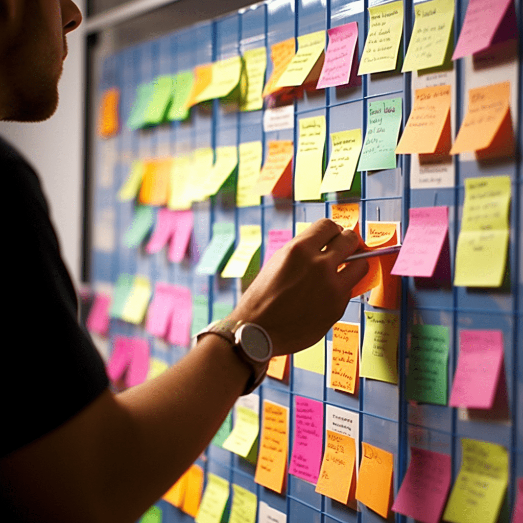Using the kanban method on a board with post its