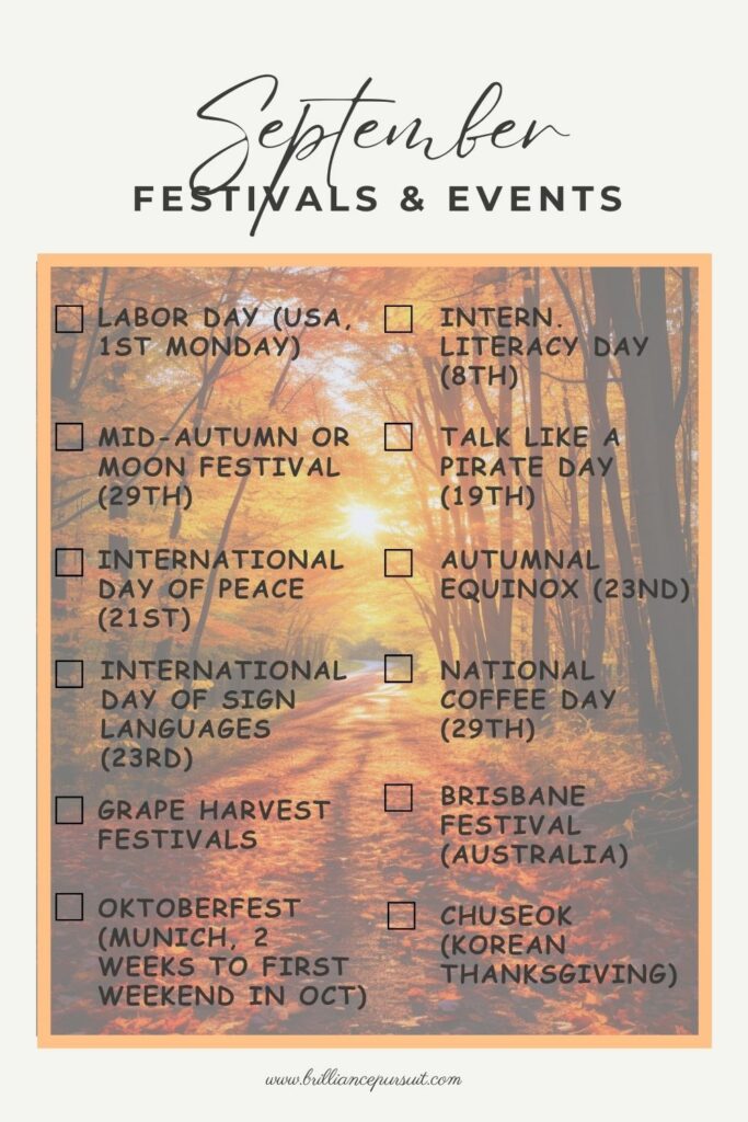 September 2023 Bucket List Festivals and Events