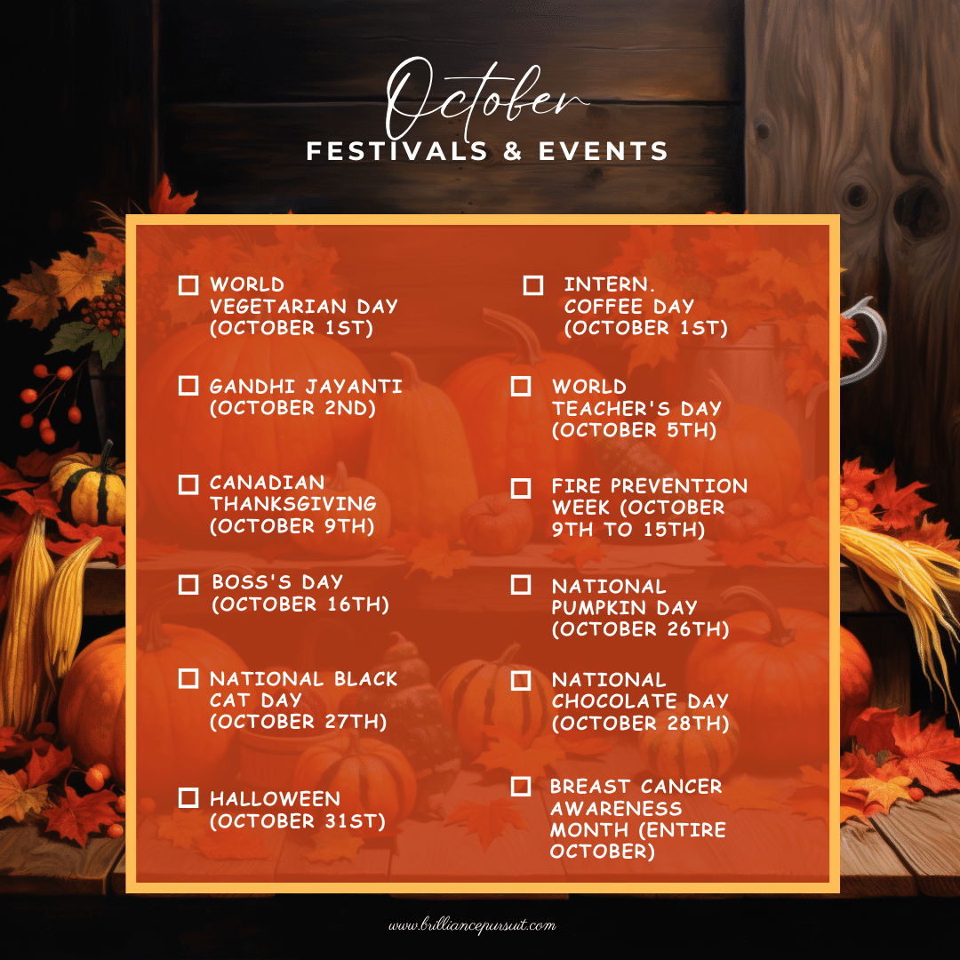 October Bucket List Fall and Autumn