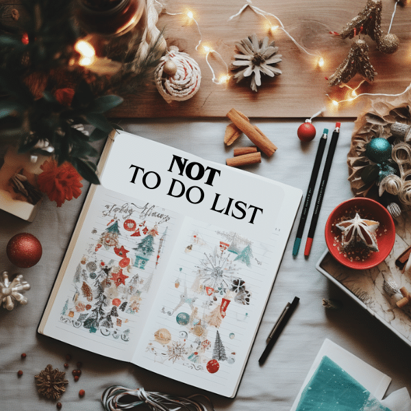 Not to do list, prioritize, less stress Christmas