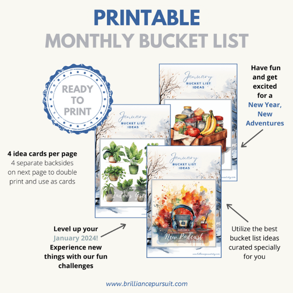 Monthly bucket list 