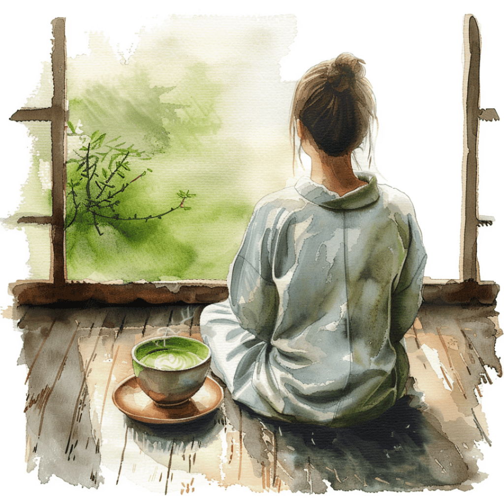 japanese meditation and matcha tea