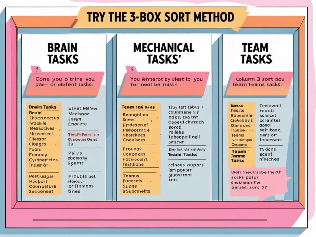 3 Box Sorting System when Multitasking and multiple projects

