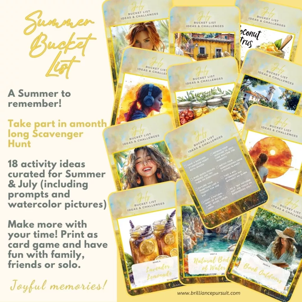 Instant download - printable bucket list card game