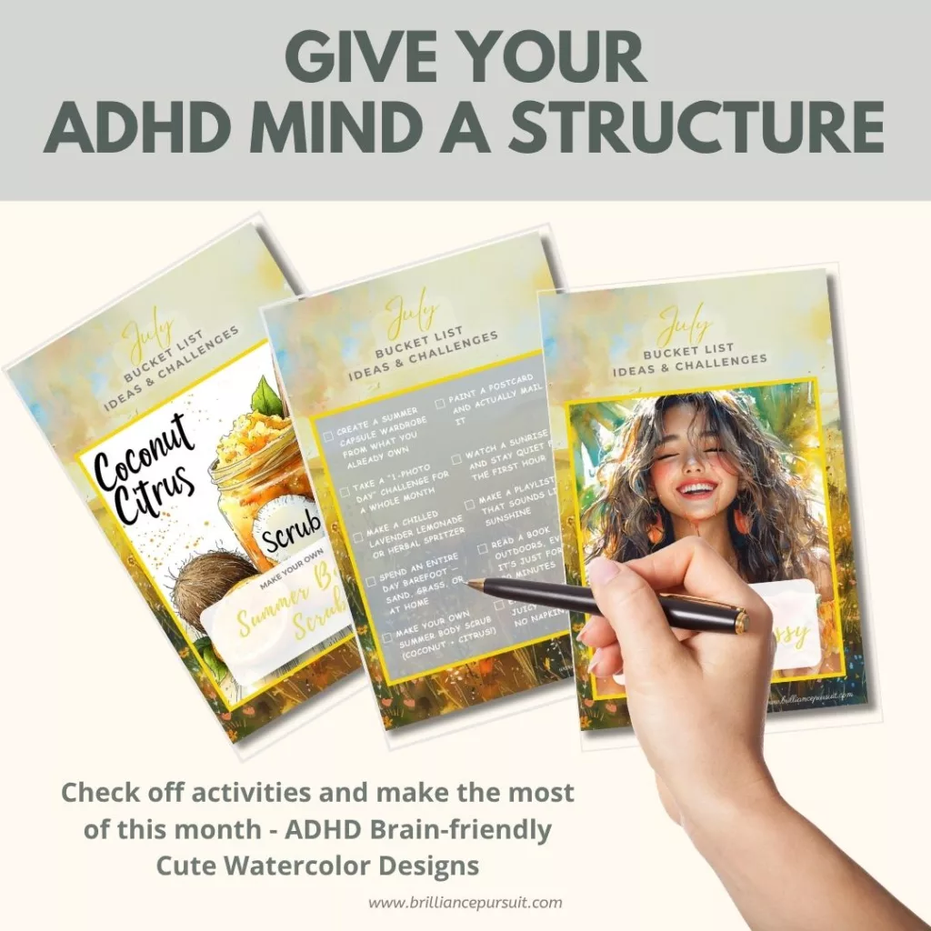 July bucket list instant download printable