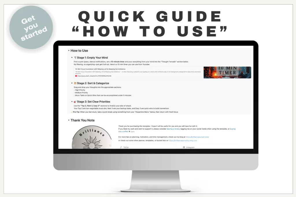 ADHD-Friendly Notion Brain Dump Template: 3 Steps to Clear Your Mind 2 adhd brain dump
