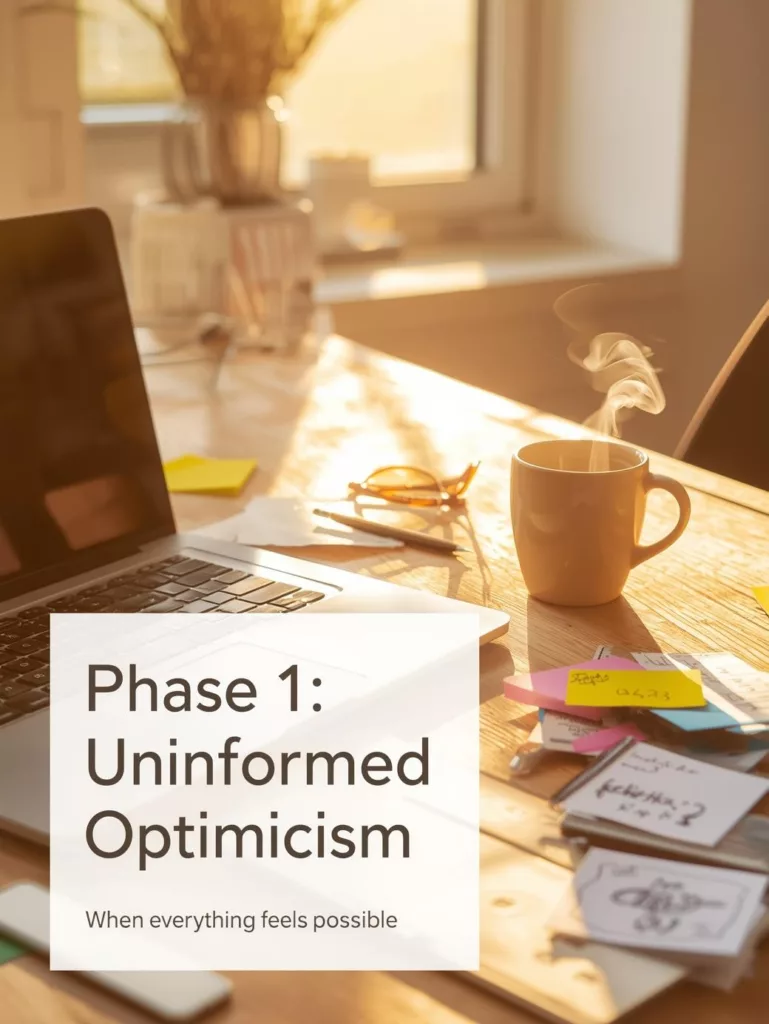 Master Your Entrepreneur’s Journey: The 5 Key Stages of Founder Success 2 Entrepreneurs journey Phase 1: Uninformed Optimism