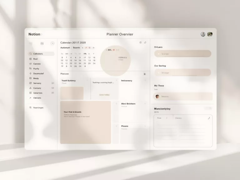 Notion template pages and lists examples