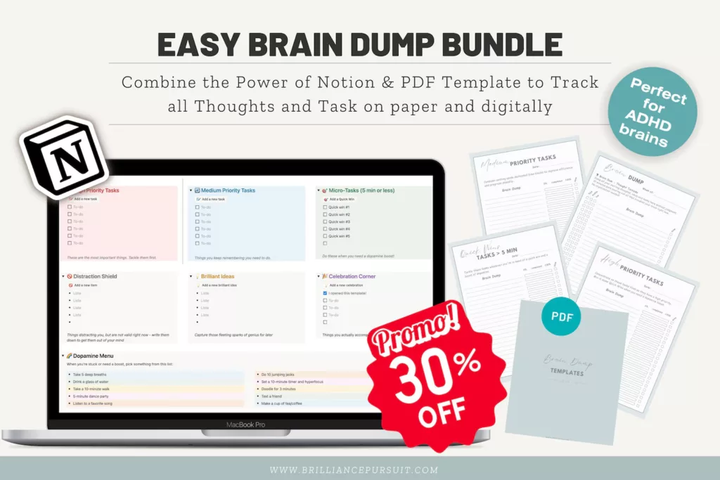 Easy brain dump notion template 