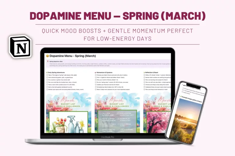 spring bucket list notion add-on pages